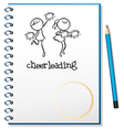 a notebook with cheerleading design vector image