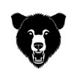 bear head black and white icon vector image vector image