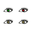 eye set with money love and luck icons vector image vector image