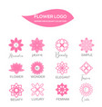 feminine pink flower logo collection vector image vector image