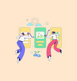ui design team work collaboratiion vector image vector image