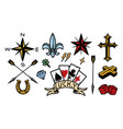 colorful tattoo icons composition vector image vector image