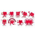 heart character love mascot hearts with cute vector image vector image