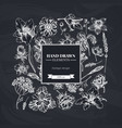 square floral design with chalk anemone lavender vector image