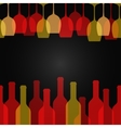 wine glass bottle art design background vector image vector image