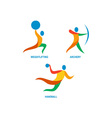 archery weightlifting handball icon vector image vector image