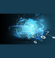 blue abstract network background with globe vector image vector image