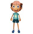 boy with brain inside his head vector image
