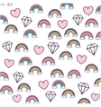 cute rainbown fantasy pattern vector image