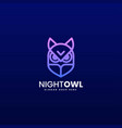 logo owl gradient line art style vector image vector image