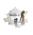 mom and daughter love background in watercolor vector image