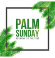 palm sunday holiday card poster with leaves vector image vector image