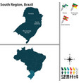 south region of brazil vector image vector image