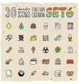 30 colorful doodle icons set 6 vector image vector image