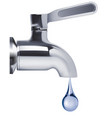 faucet and water drop isolated 3d vector image