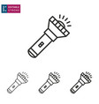 flashlight line icon on white background editable vector image