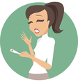girl with positive pregnancy test vector image vector image