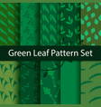 green leaf pattern set vector image vector image