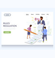 rules regulation website landing page vector image