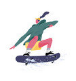 skater riding skateboard skateboarder jumping vector image vector image