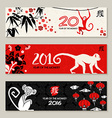 chinese new year 2016 banner set traditional vector image vector image