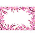 plum blossom branches horizontal frame vector image