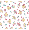 seamless pattern with birds and flowers vector image vector image