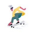 young faceless skateboarder riding skateboard vector image vector image