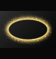 golden oval frame with sparkles and flares vector image vector image