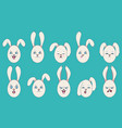 set of emotions of easter eggs with ears vector image