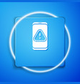 white mobile phone with exclamation mark icon vector image
