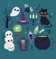 flat halloween element collection violet vector image