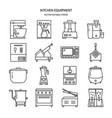 kitchen equipment icon set in line style vector image