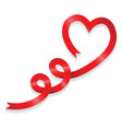 red heart shape ribbon vector image