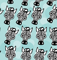zebra seamless pattern with funny cute animal face vector image vector image