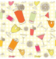 cocktails seamless pattern vector image
