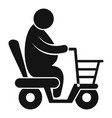 overweight man on golf car icon simple style vector image