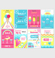summer sale up to 70 promotional posters set vector image