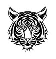 tiger head black and white icon vector image vector image