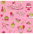 birthday seamless background vector image vector image