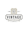 luxury monogram logo template object vector image