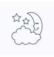 night or sleep icon moon and stars sign vector image
