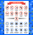 pool rules poster vector image vector image