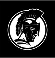 round spartan warrior logo emblem on a dark vector image vector image