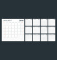 calendar planner for 2019 year week starts vector image