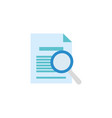 paper document with magnifying glass flat style vector image