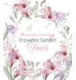 provence flowers wreath watercolor vector image