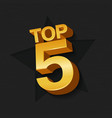 top five golden words vector image vector image