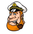 happy cartoon captain or sailor character vector image