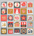advent calendar christmas holiday countdown vector image vector image
